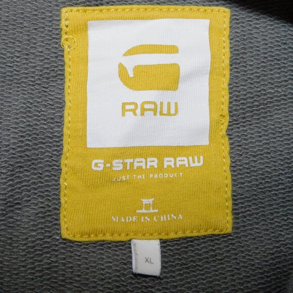 G Star Raw Mens XL Gray Full Zip Hoodie Unaffected Untreated Thunderbolt - Picture 5 of 11